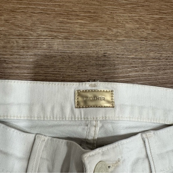 Mother The Dropout Jeans Color Off- White Mid Rise Boyfriend Skinny Cut‎ Size 24 - Picture 4 of 7